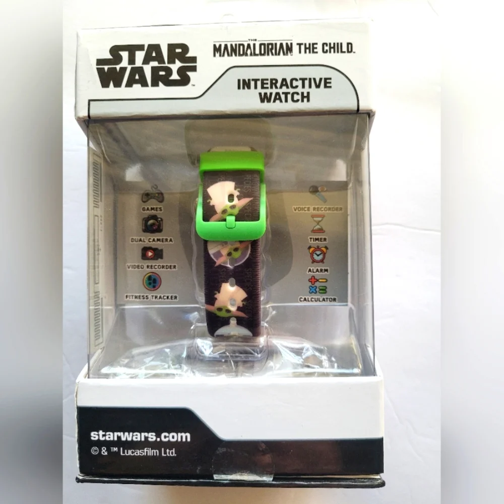 Disney Star Wars Mandalorian Interactive Watch with MP3 Player & Dual Ca…